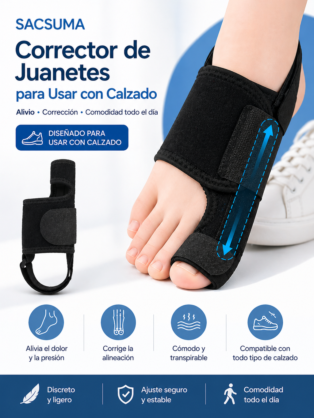 Corrector de Juanetes Para Uso con Calzado